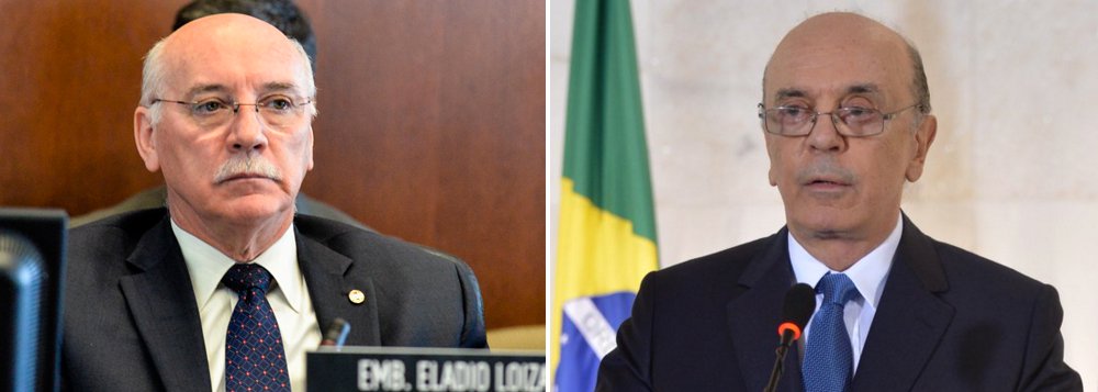 Ministro das Relações Interiores, José Serra receberá a primeira visita de um chanceler desde que assumiu o Itamaraty; Eladio Loizaga, ministro do Paraguai, chega a Brasília nesta quarta; discutirão a situação na Venezuela e tráfico na fronteira entre os dois países, segundo a colunista Natuza Nery; após críticas a países que contestaram o golpe contra Dilma Rousseff e a Unasul, Serra comprou briga também com a OMC