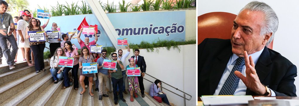 Kátia Guimarães, que relata ter sido demitida da diretoria da NBR e da Voz do Brasil, na EBC, "logo depois da primeira etapa do golpe contra a presidenta Dilma", conta o cenário dentro da empresa depois que Laerte Rimoli, ex-assessor de Eduardo Cunha, assumiu a presidência e lamenta "pelo cidadão brasileiro que continuará alienado e perde mais um direito constitucional, do acesso à informação limpa, e continuará à mercê da mídia manipuladora que nos enoja diariamente"; para ela, "esse governo reinaugurou o macarthismo, a perseguição a jornalistas"