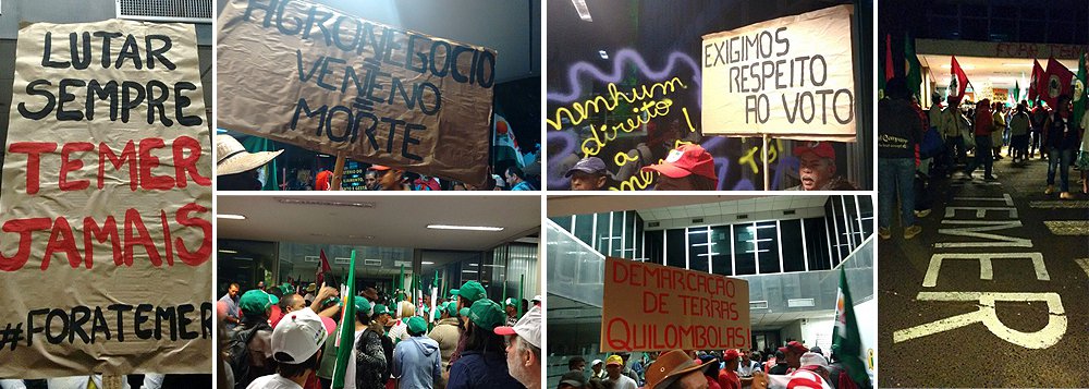 Cerca de 2 mil pessoas ocuparam na madrugada desta segunda-feira 5 o Ministério do Planejamento, na Esplanada dos Ministérios, no Distrito Federal; a ação faz parte da Jornada de Lutas Unitária dos Trabalhadores e Trabalhadoras e Povos do Campo, das Águas e das Florestas, organizada por movimentos sociais e sindicais, que acontece em todos os estados do País, e tem como pauta principal a questão agrária