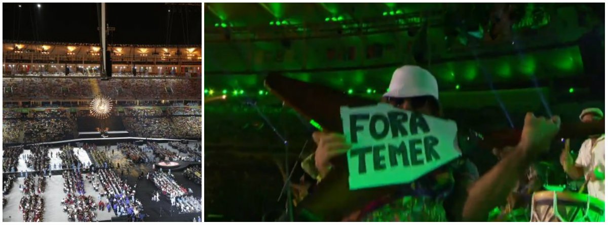 Ao protestar contra Michel Temer, o guitarrista do Nação Zumbi, Lúcio Maia, quebrou o protocolo de encerramento das Paralimpíadas do Rio, no Maracanã; depois de ser focado pelas câmeras, o músico virou a parte de trás de seu instrumento e mostrou um "Fora Temer"; neste final de semana, o peemedebista também foi alvo de protestos no show de Caetano Veloso e Gilberto Gil, em SP, onde ocorrem outras manifestações contra ele