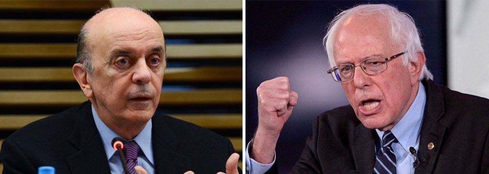 "Pessoalmente, gostaria de ver Serra respondendo a Sanders. Mas sei que ele é covarde demais, pequeno demais, canalha demais para se opor a um cidadão eminente dos Estados Unidos. Sua cara de mau está reservada a venezuelanos, bolivianos e africanos em geral", escreve Paulo Nogueira, do Diário do Centro do Mundo; para o jornalista, a declaração do senador americano contra o golpe "foi mais uma demonstração extraordinária de quanto o golpe é rejeitado e desprezado no mundo"