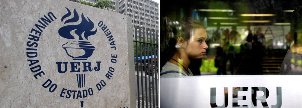 Professore da Universidade Estadual do Rio de Janeiro (Uerj) fizeram um protesto na porta da casa do secretário estadual de Fazenda, Julio Bueno, na Lagoa, Zona Sul do Rio, pedindo a regularização dos pagamentos; a categoria afirmou que, no ano passado, o titular da pasta recebeu salário acima do teto do funcionalismo, por ser funcionário da Petrobras; outra pauta é o repasse da verba devida à Uerj; eles estavam com uma faixa em inglês dizendo "Calamidade na Saúde e Educação. Olimpíada no Rio sobre estado de sítio"