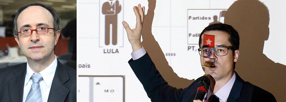 "O que estou sustentando é que a denúncia é inepta e que a força-tarefa, com o seu gosto pela ribalta, prestou um favor imenso à defesa do ex-presidente", disse o colunista Reinaldo Azevedo, o mais antipetista dos jornalistas brasileiros, em artigo publicado nesta sexta-feira, ao comentar a denúncia divulgada por Deltan Dallagnol; "Não por acaso, o PT e os advogados de Lula comemoraram. Não por acaso, Rodrigo Janot ficou preocupado"