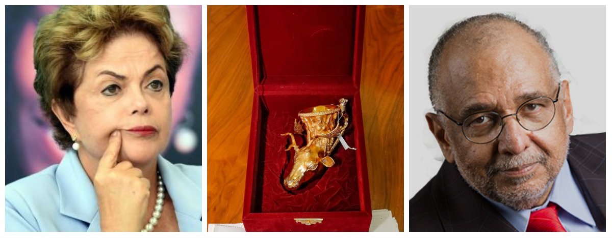 Alvo de uma campanha difamatória que visa desconstruir sua imagem às vésperas do julgamento final do impeachment, a presidente eleita Dilma Rousseff divulgou nota, neste sábado, em que contesta nota de Jorge Bastos Moreno, do Globo, sobre o suposto sumiço de bens do Palácio do Planalto e do Palácio da Alvorada; um dos itens seria um cervo de ferro fundido, banhado a ouro, que Dilma ganhou do governo na Bulgária e fez questão de postar imagem, sobre um exemplar do Globo