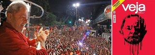 Na capa da suja Veja a cabeça decepada de Lula, escorrendo sangue e petróleo, não tem nada a ver com o combate à  corrupção, mas com a índole assassina de seus donos e da elite que na sua tirania insana, egoísta e estúpida