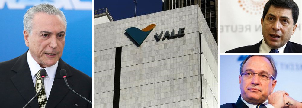 Governo provisório de Michel Temer busca trocar o comando da Vale, substituindo seu presidente Murilo Ferreira; os acionistas privados, que são Bradesco, Mitsui e Previ, resistem; em reunião com Temer, o presidente do Bradesco, Luiz Carlos Trabuco, argumentou que a governança corporativa da Vale não estaria sendo respeitada se houvesse uma mudança por razões que não passassem pela avaliação do conselho de administração da empresa; contrato de Ferreira no comando da empresa vai até abril de 2017