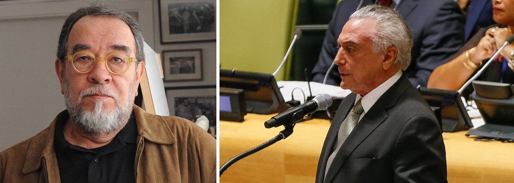 Jornalista e escritor expõe a contradição do discurso de Michel Temer nesta segunda durante reunião sobre refugiados e imigrantes na ONU, em Nova York, onde defendeu que "os países devem facilitar a inclusão, e não criminalizar a migração"; "Faltou ele revelar", lembra Morais, "que uma das primeiras medidas de seu governo foi suspender as negociações iniciadas por Dilma com a EU para que o Brasil recebesse cem mil famílias de exilados sírios"