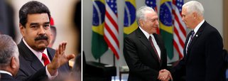 O presidente da Venezuela, Nicolás Maduro, disse que o vice-presidente dos Estados Unidos, Mike Pence, não atingiu o objetivo principal de sua viagem pela América Latina, que foi atacar o seu país; "Mike Pence falhou em sua turnê. Ele está em campanha eleitoral neste mini tour que fez para a América do Sul. Mike Pence anda atacando Venezuela, dizendo que a Venezuela é isto e aquilo", destacou