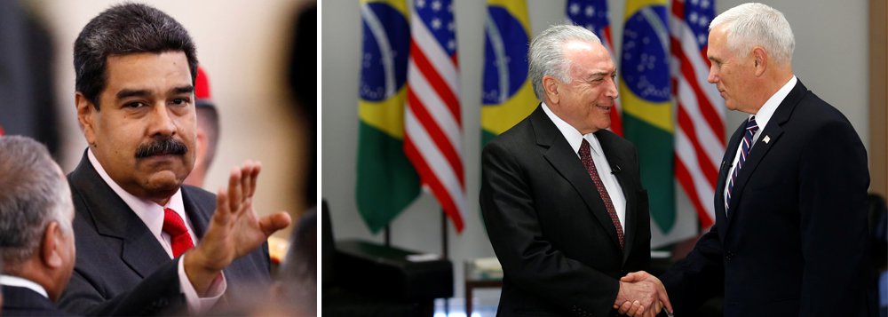 O presidente da Venezuela, Nicolás Maduro, disse que o vice-presidente dos Estados Unidos, Mike Pence, não atingiu o objetivo principal de sua viagem pela América Latina, que foi atacar o seu país; "Mike Pence falhou em sua turnê. Ele está em campanha eleitoral neste mini tour que fez para a América do Sul. Mike Pence anda atacando Venezuela, dizendo que a Venezuela é isto e aquilo", destacou