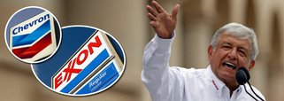 O candidato de esquerda Lopez Obrador, com 50% nas pesquisas, deve ser eleito presidente do México neste domingo; conhecido como "Lula mexicano", anunciou que acabará com a farra das petroleiras americanas no país; o New York Times publicou reportagem às vésperas das eleições manifestando a preocupação das petroleiras; "Neste primeiro de julho o povo vai terminar com a pilhagem do México", disse a futura ministra da Energia do país