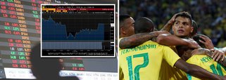 Enquanto a seleção brasileira jogava na tarde de ontem, especuladores faziam a festa na Bolsa de Valores e aprofundavam a crise cambial. O Ibovespa desabou durante o jogo sem que houvesse grande liquidez no pregão, numa ação típica de especuladores; ao mesmo tempo, o dólar fechou o dia em alta de 2,07%; pela manhã, o BC havia torrado mais US$ 2,4 bi em dois leilões, mas a moeda americana subiu forte durante o jogo
