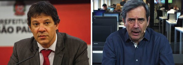 Prefeito de São Paulo, que é criticado diariamente pelo comentarista da Jovem Pan Marco Antonio Villa, inclusive chamado de "vagabundo", publicou nesta segunda-feira a agenda do governador Geraldo Alckmin (PSDB) no lugar da sua; Villa mordeu a isca e bateu duro; detalhe: o comentarista, que é funcionário da Fundação Padre Anchieta, do governo, nunca dá um pio sobre Alckmin; em sua página no Facebook, Haddad explicou que fez a troca "apenas para vê-lo comentar, uma vez na vida, o dia-a-dia de quem ele lambe as botas"; "Imagino que os cidadãos tenham o direito de saber quem desonra o jornalismo"