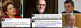 O escritor Paulo Coelho, o brasileiro mais lido e mais influente no mundo, postou em suas redes sociais artigo de Glenn Greenwald, em que o jornalista afirmou que o impeachment, depois da bomba Romero Jucá, não pode ser chamado de outra palavra a não ser golpe; mais do que isso, Paulo Coelho fez seu próprio juízo sobre o escândalo do dia; "Foi tudo armado. Tudo", disse ele; dias atrás, ele afirmou que o golpe se autodevoraria e que o ex-presidente Luiz Inácio Lula da Silva voltaria inevitavelmente ao poder; a profecia do mago irá se cumprir?