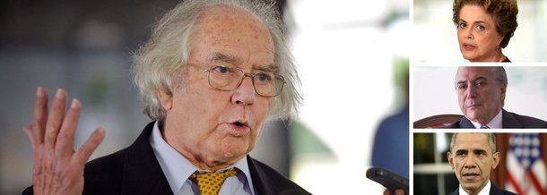 O ativista dos Direitos Humanos argentino Adolfo Pérez Esquivel, Nobel da Paz em 1980, escreveu artigo no qual condena o processo de impeachment da presidente Dilma Rousseff, que ele define como "golpe de Estado brando", já experimentando em países como Honduras e Paraguai; segundo Esquivel, "domesticar os governos e recolonizar a América Latina é o objetivo" dos golpes em curso na região, que contariam com o apoio dos Estados Unidos; ao falar do presidente interino Michel Temer, Adolfo Esquivel relata que, segundo o Wikileaks, "o atual depositário da Presidência do Brasil foi colaborador da inteligência norte-americana entregando documentos sensíveis a sua embaixada"