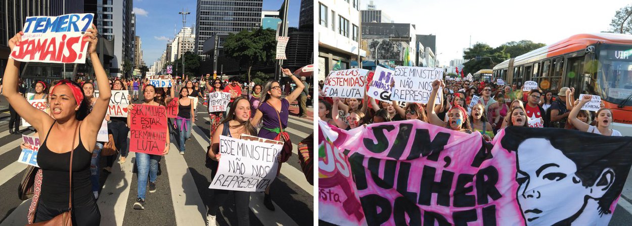 "Mulheres valentes invadem a Paulista – leio a manchete imaginária que não emoldurou os jornais que foram às bancas nesta manhã preguiçosa de segunda, 16 de maio. Mas esta seria, convenhamos, uma manchete de uma imprensa que já não existe; feita por jornalistas que já deixaram de existir faz algum tempo. Quanto tempo?", questiona o poeta Lula Miranda, ao comentar a beleza das jovens que marcharam pela democracia neste domingo, com espírito de coração valente; enquanto o ministério de Temer é "brochante", as meninas da Paulista lhe enchem de esperança; "Que improvável semeadura teria acarretado tão virtuosa lavoura?Teria esse sido o principal legado da mulher presidente?"