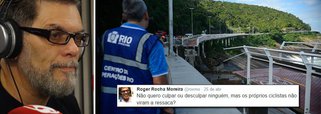 Músico Roger Moreira publicou no Twitter um questionamento sobre a queda de uma parte da Ciclovia Tima Maia, na zona sul do Rio, que desencadeou uma série de críticas; “Não quero culpar ou desculpar ninguém, mas os próprios ciclistas não viram a ressaca?”; em seguida, a frase “não quero culpar ou desculpar ninguém” foi utilizada como base para diversos comentários ironizando a declaração do músico; frases como “Não quero culpar ou desculpar ninguém, mas os iraquianos mortos na guerra do Iraque já não sabiam que ia ter guerra lá?” , “não quero culpar ou desculpar ninguém, mas os negros não perceberam que iriam ser escravizados?” são alguns exemplos