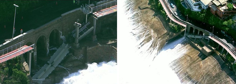 Um trecho da ciclovia Tim Maia, na Avenida Niemeyer, inaugurada em janeiro, desabou na manhã desta quinta-feira, 21, levado pela ressaca do mar de São Conrado; segundo o Corpo de Bombeiros, quatro ciclistas caíram no mar: dois morreram e dois já foram resgatados com vida; a ciclovia, que é suspensa e junto ao mar, teve um pedaço de mais de 50 metros arrancado pela água