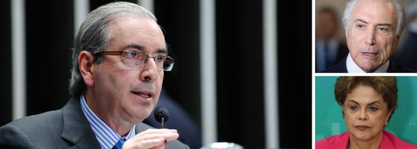 A Mesa da Câmara dos Deputados, presidida por Eduardo Cunha (PMDB), entrou nesta terça (12) com novo recurso no Supremo Tribunal Federal (STF) contra a decisão do ministro Marco Aurélio que determinou abertura de processo de impeachment do vice-presidente, Michel Temer; a relatora é a ministra Rosa Weber; a Câmara sustenta novamente que Temer não pode responder por crime de responsabilidade, porque sempre assumiu a Presidência da República eventualmente, na ausência da presidenta Dilma Rousseff