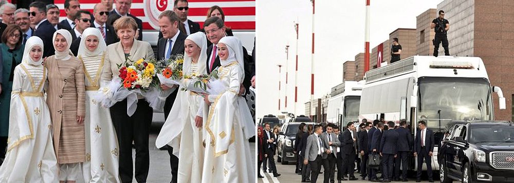 A chanceler alemã, Angela Merkel, chegou a uma província turca neste sábado para se encontrar com o primeiro-ministro turco Ahmet Davutoglu, em meio aos esforços para aliviar as tensões provocadas por uma crise migratória; há três semanas, Merkel pediu que líderes europeus apoiassem um acordo para devolver milhares de imigrantes das ilhas gregas para a Turquia; mas as dúvidas sobre a eficácia, viabilidade a longo prazo e legalidade da proposta têm crescido