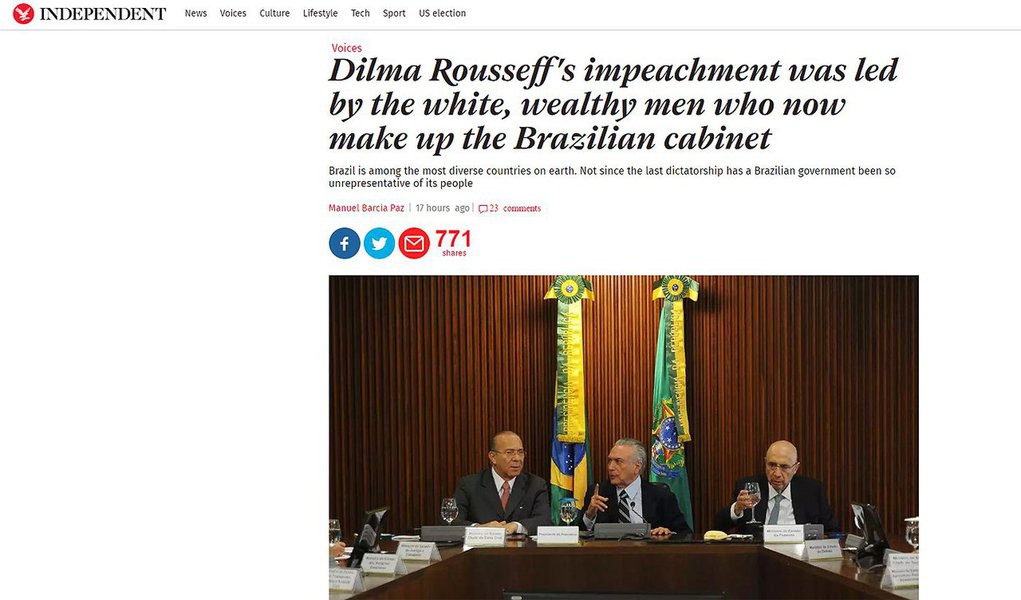 De acordo com o texto, assinado pelo professor Manuel Barcia Paz, da Universidade de Leeds, o que ocorre no Brasil é um golpe de Estado, “patrocinado por forças internas e externas, que muitas vezes antes se livraram de governos democraticamente eleitos na América Latina para satisfazer as necessidades do capitalismo neoliberal”; diz que “homens ricos, na política e na mídia, têm alimentado [o impeachment] desde que a presidente [Dilma] Rousseff estava no cargo”