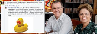 Em novo evento ao vivo no Facebook, presidente faz críticas a mudanças propostas por ministros interinos no sistema da Previdência, ao lado do ex-ministro Carlos Gabas; "Tenho escutado que querem alterar as regras para os atuais segurados da Previdência Social. Você já imaginou o que significa impor, de imediato, uma idade mínima de 65 anos para homens e mulheres, indistintamente? Quem vai pagar essa conta é você, trabalhador! Esse é o verdadeiro pato!!!", postou Dilma Rousseff, em resposta aos internautas; a presidente disse ainda que "o desmonte da Previdência certamente vai dificultar muito o acesso da população aos serviços que ela presta e, portanto, aos seus direitos" e que "a consequência é dramática para os trabalhadores" caso as mudanças propostas pelo novo governo sejam aplicadas