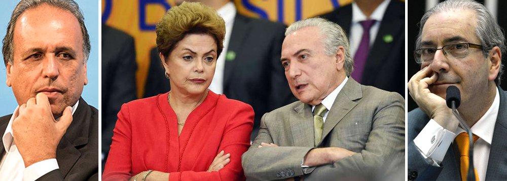 Governador do Rio, Luiz Fernando Pezão (PMDB), questiona um eventual impeachment da presidente Dilma Rousseff e alerta que a Presidência não vai ser entregue ao vice Michel Temer, que também será afastado: "Você acha que vai cassar um e não cassar o outro? Duvido que eles deixem ficar o Michel. Aí vai ficar quem? O Eduardo Cunha?", disse; aliado de Dilma, ele diz que a presidente deveria ter feito "um pacto pelo país", incluindo líderes da oposição, logo após a reeleição; sobre a Lava Jato, afirma que a operação não pode parar o Brasil: “As obras têm de sair, a economia tem de andar e não pode ter essa paralisia. Não beneficia ninguém”
