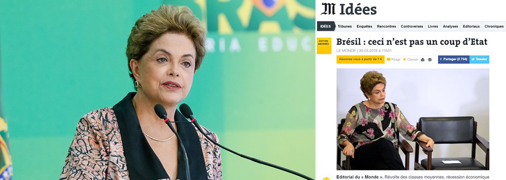 Jornal francês destaca cartas que recebeu de brasileiros questionando sua abordagem sobre a crise no Brasil; o ombudsman da publicação, Franck Nouchi, questiona neste domingo: o "Le Monde foi parcial na cobertura da crise politica brasileira?"; jornal diz lamentar não ter levado em consideração a parcialidade da imprensa brasileira na cobertura do impeachment e não ter mencionado que os parlamentares que julgam a presidente Dilma Rousseff são corruptos