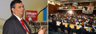 Parlamentares que votaram contra o processo de impeachment no domingo (17) foram homenageados pelo PC do B do Maranhão; em ato na quarta (20), o governador Flávio Dino (PC do B) entregou uma placa a cada um dos deputados maranhenses que votaram contra, além de deputados de outros Estados convidados, como Wadih Damous (PT-RJ), Jean Wyllys (P-Sol-RJ) e Alessandro Molon (Rede-RJ); o governador do Maranhão afirmou ser necessária a homenagem pois, “ali, nos 30 segundos entre o deputado ser chamado e ir até o microfone, o mais fácil era votar com a maioria, mesmo contra a própria opinião, como sei que muitos fizeram”; Dino também homenageou a presidente Dilma Rousseff, "uma mulher que já entrou para a história, aconteça o que acontecer"