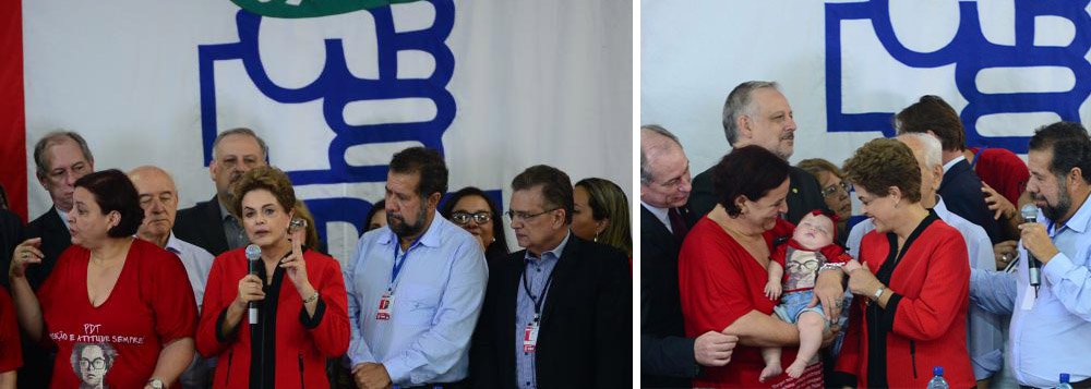 "Estou estarrecida com o relatório do Fundo Monetário Internacional, a gente sabe que o fundo fala muita coisa", afirmou a presidente, em discurso durante evento do PDT, que oficializou posição contra o impeachment; segundo ela, o fundo não atribuiu a situação crítica do Brasil à economia; "Eram dois fatores: a duração da instabilidade política e o fato de as investigações contra a Petrobras terem um prazo de duração maior e mais profundo que eles esperavam. Isso seria os principais fatores responsáveis pelo fato de eles terem de rever a posição do fundo monetário em relação ao crescimento do Brasil"