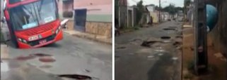 A primeira chuva de 2016 trouxe alegria para alguns e dores de cabeça para outros; o asfalto da rua Um, em São Luís, cedeu; enormes buracos apareceram; um ônibus caiu e ficou preso em um  dos buracos; há casos de moradores que estão impedidos de retirar os seus veículos das garagens de suas residências