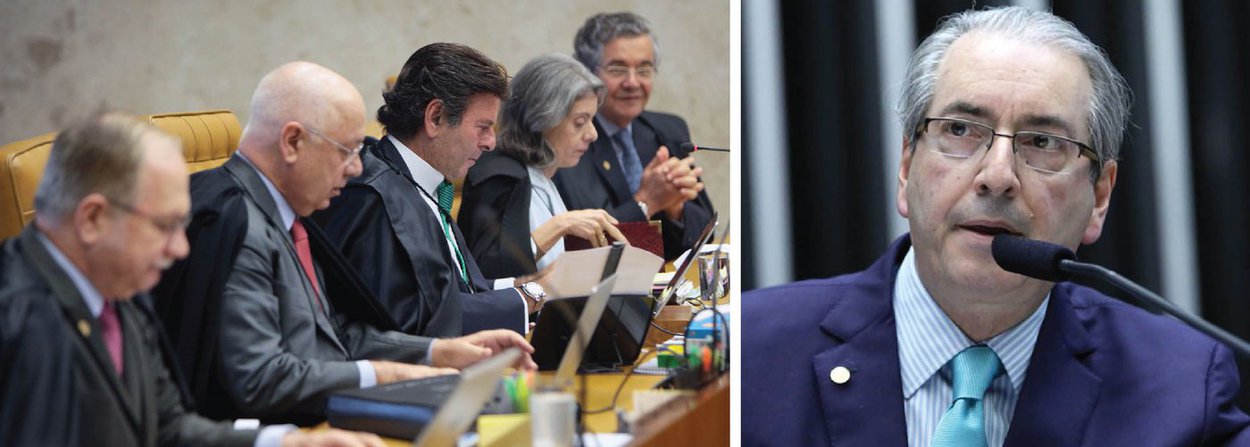 "A primeira — e muito boa — decisão foi a desmontagem da manobra, mais uma, urdida pelo presidente da Câmara dos Deputados, Eduardo Cunha e sua 'tropa de choque', na tentativa nefasta de impor suas ideias pessoais e seus interesses escusos no processo de impeachment", diz o senador Randolfe Rodrigues, líder da Rede no Senado; "A segunda decisão do Supremo foi ruim — muito ruim —, ao negar-se a apreciar agora o pedido do procurador-geral da República, Rodrigo Janot, pelo imediato afastamento de Eduardo Cunha da presidência da Câmara dos Deputados e de seu próprio mandato parlamentar"