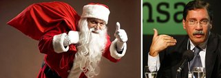 Na lista de pedidos de Natal montada pelo colunista Ancelmo Gois, o jornalista Merval Pereira pede ao Papai Noel um golpe contra o governo de presente: “Que o país encontre uma saída antes de 2018”; ontem, em sua coluna, ele reconheceu que Dilma Rousseff se fortaleceu e deve resistir no cargo
