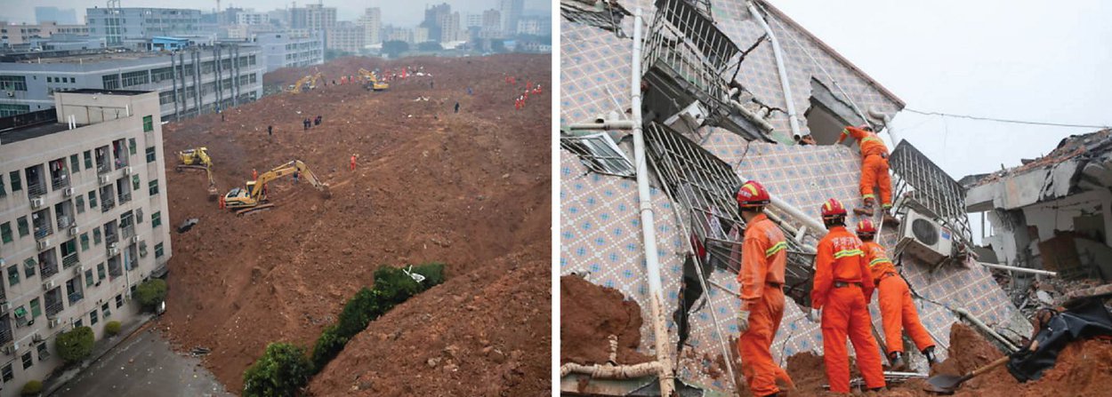 Um deslizamento de terra atingiu a cidade chinesa de Shenzhen, na província de Guangdong, soterrando 22 edifícios e deixando 27 pessoas desaparecidas; uma seção do maior gasoduto ligando Leste e o Oeste da China também explodiu, segundo informações oficiais,  ao menos 41 pessoas estavam desaparecidas, sete foram resgatadas e apenas uma apresentava ferimentos leves