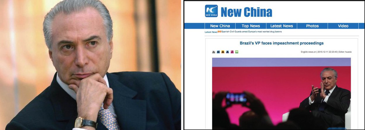 Jornal chinês New China destacou o argumento do deputado Cabo Daciolo (sem partido-RJ), de que Temer violou a Lei de Responsabilidade Fiscal ao assinar os decretos das "pedaladas fiscais"; "Depois de uma semana em que a presidente Dilma Rousseff vem enfrentando tentativas de impeachment contra ela, seu principal parceiro de coalizão, Temer, que deu a entender fortemente que ele irá juntar-se o impulso pelo impeachment, tem de enfrentar sua própria impeachment", diz o veículo