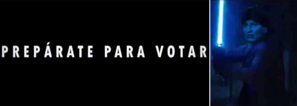 O presidente da Bolívia, Evo Morales, encontrou uma forma diferente para tocar sua campanha para que os cidadãos permitam mudar a constituição de modo que ele possa se candidatar a um possível quarto mandato; o vídeo 'Bolivian Wars – El Despertar del Sí' virou febre nas redes; exibido na página 'Sí Bolívia', criada pelo governo no Facebook; o vídeo mostra uma intervenção no trailer de 'O Despertar da Força', novo filme da saga 'Guerra Nas Estrelas'; Morales aparece como Jedi; "Você, ele, ela, todos nós que lutamos contra o Império e que buscamos um melhor futuro. Una-se à força positiva da força, o lado do sim. Diga não ao lado escuro do passado, do atraso, da pobreza e da maldade", diz o anúncio no vídeo