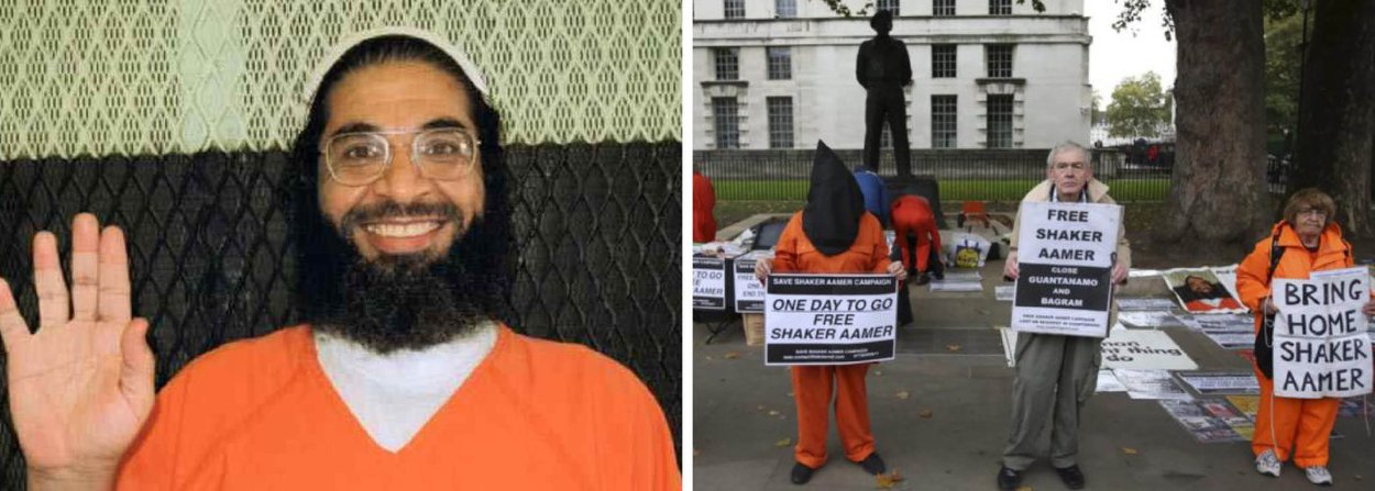 O último britânico detido na base norte-americana de Guantánamo, em Cuba, foi libertado após mais de 13 anos. Shaker Amer, de 46 anos, regressou ao Reino Unido, onde se encontrou com a esposa e os quatro filhos; o homem, de origem saudita, não conhecia o caçula, que nasceu no mesmo dia em que ele foi detido; Amer foi libertado depois de uma campanha pública conduzida pelo premiê David Cameron, que chegou a pedir a ajuda do presidente dos Estados Unidos, Barack Obama. Outras celebridades, como o músico Roger Waters, pediam sua libertação há anos