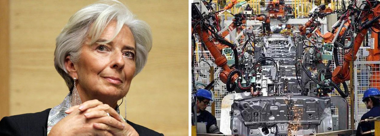 Segundo previsão do Fundo Monetário Internacional (FMI), presidido por Christine Lagarde, a economia brasileira deverá encolher 3% até o final deste ano e, em 2016, terá uma queda de 1%; segundo o chefe do grupo de análises regionais do FMI, Marcello Estevão, o Brasil está "no meio de uma recessão" e é necessário que o país dê prosseguimento ao ajuste fiscal e implante uma politica monetária que reduza a inflação