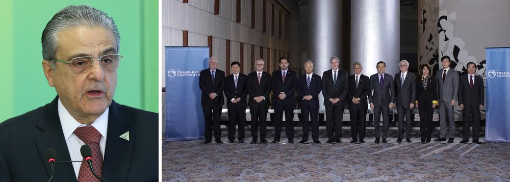 Parceria Transpacífico, acordo comercial que une os EUA e outros 11 países da costa do Pacífico, acendeu um sinal de alerta na indústria brasileira, que prevê um impacto negativo nas exportações aos países que integram o bloco e reforça o isolamento comercial do Brasil; "Com a assinatura do tratado, esses países terão cada vez menos barreiras, tarifárias e não tarifárias, no comércio intrabloco", diz em nota a CNI, presidida por Robson Andrade