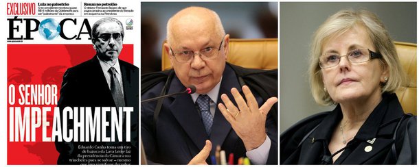 Réu no Supremo Tribunal Federal por corrupção, evasão de divisas e lavagem de dinheiro por meio de várias contas secretas na Suíça, o presidente da Câmara, Eduardo Cunha (PMDB-RJ), é retratado pela revista Época, do grupo Globo, como "O senhor impeachment", como se ele tivesse força para liderar qualquer iniciativa golpista – e isso sem falar no fato de que duas decisões recentes do Supremo Tribunal, concedidas pelos ministros Teori Zavascki e Rosa Weber, travaram seus movimentos; no entanto, para Época, é Cunha "quem conduz o ritmo do futuro político do País"