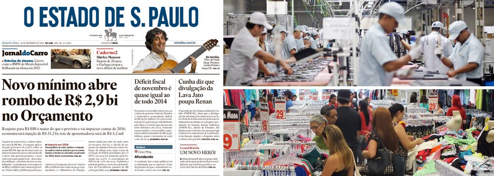 Na visão dos jornais conservadores, como o Estadão, o novo salário mínimo de R$ 880 "abre um rombo de R$ 2,9 bilhões" nas contas do governo e "vai pressionar ainda mais o caixa da União, que já opera no vermelho"; já o Dieese destaca que o reajuste de 11,67% deve injetar R$ 57 bilhões em renda na economia no ano que vem; segundo estudo do órgão, são 48,3 milhões de brasileiros com rendimento referenciado ao salário mínimo; com o reajuste desta terça, o salário mínimo nacional terá alcançado um ganho real de 77,3% acima da inflação acumulada desde 2002; e passará a ter, ainda, o maior poder de compra desde 1979 em relação à cesta básica