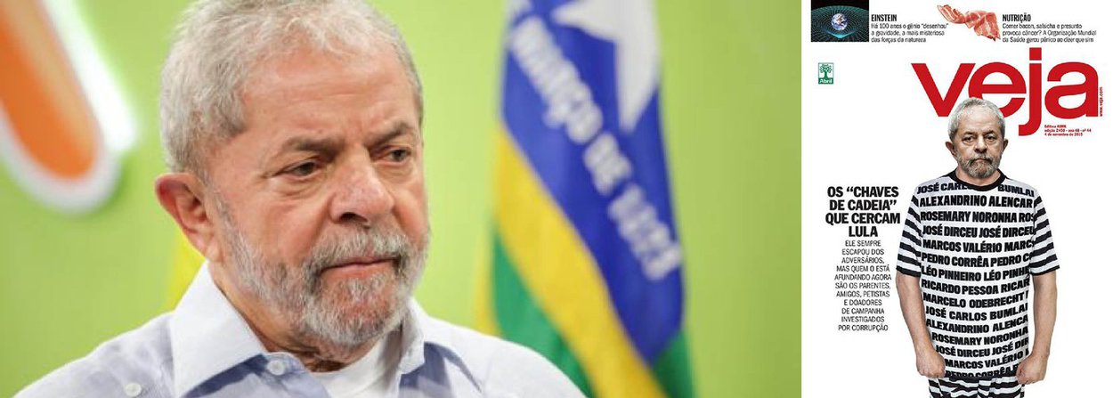 Revista da família Civita voltou a se dedicar a seu esporte predileto: atacar o ex-presidente Luiz Inácio Lula da Silva e tentar criminalizá-lo; desta vez, a revista perdeu completamente a compostura e vestiu Lula, que acaba de completar 70 anos, com uniforme de presidiário; segundo a publicação, ele seria cercado por "chaves de cadeia"; baixaria contra Lula sinaliza que a "pancadaria" anunciada pelo ex-presidente nesta semana já começou e tentará destrui-lo, a qualquer custo, até as eleições presidenciais de 2018, uma vez que a agenda do impeachment parece estar sendo superada