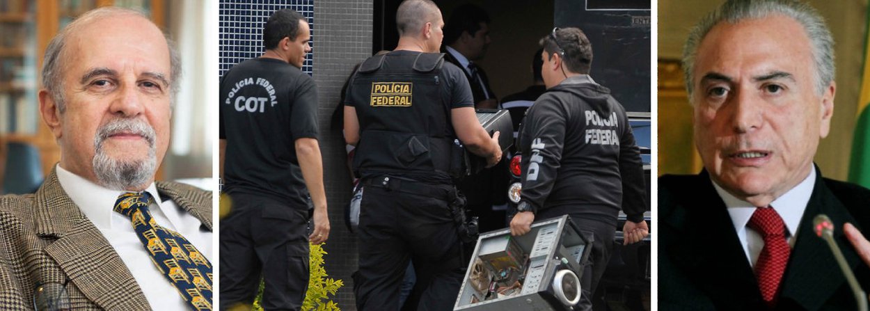 O jornalista Roberto Pompeu de Toledo, principal colunista da revista Veja, avalia que um eventual governo Michel Temer seria uma ameaça à Operação Lava Jato; "Não se duvide da fúria com que o PMDB, com seu rol de notórios investigados, tentará um acerto de contas com o juiz Moro e o procurador Janot", diz ele; "Até já se especula sobre nomes que, no Ministério da Justiça, possam dar um jeito de dobrar o ímpeto da Polícia Federal"; um nome já citado, entre os possíveis ministeriáveis, seria o de Nelson Jobim, que já foi presidente do STF