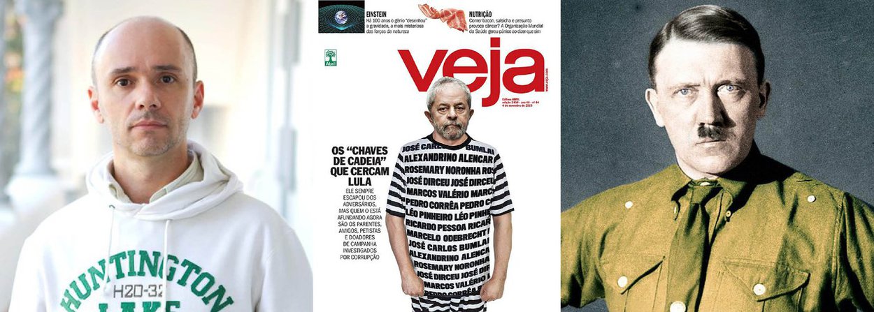 "A capa da veja dessa semana não deixa dúvidas. Não se trata mais de uma publicação fascista. Acho que já se trata de uma publicação nazista", disse o cientista social Robson Sávio Reis Souza, ao comentar a capa em que o ex-presidente Lula foi vestido de presidiário; "em nome de uma pseudo liberdade de imprensa, atenta contra direitos constitucionais, afrontado o estado democrático de direito, ao arrepio das leis", diz ele