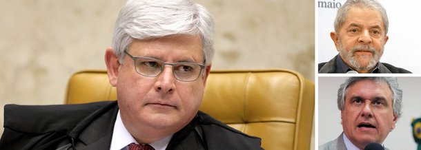 O procurador-geral da República, Rodrigo Janot, recomendou, em parecer enviado ao Supremo Tribunal Federal, o o arquivamento da queixa-crime do ex-presidente Lula contra o senador Ronaldo Caiado (DEM-GO), que acusou o petista de "bandido frouxo" em postagem no Twitter; Janot entendeu que Caiado estava protegido pela imunidade parlamentar ao disparar a acusação contra o ex-presidente;  o caso será analisado pelo ministro Luiz Edson Fachin