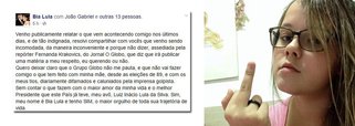 Neta do ex-presidente Lula fez, em sua página no Facebook, um relato contra o assédio que diz estar sofrendo da repórter Fernanda Krakovics, do Jornal O Globo: "Quero deixar claro que o Grupo Globo não me pauta, e que não vai fazer comigo o que tem feito com minha mãe, desde as eleições de 89, e com os meus tios, diariamente difamados e caluniados pela imprensa golpista"; "Sei me defender, esta prática mesquinha de terrorismo midiático não me mete medo", completa
 
