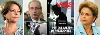 Na visão da revista, não é o presidente da Câmara, Eduardo Cunha (PMDB-RJ), que, com suas milionárias contas secretas na Suíça, está à beira do precipício, mas sim a presidente Dilma Rousseff, acusada de cometer 'pedaladas fiscais'; publicação afirma, ainda, que, para se salvar, Dilma terá que fazer um acordo com Cunha; no entanto, até colunistas alinhados com o PSDB, como Eliane Cantanhêde, afirmam que, no quadro atual, um impeachment com Cunha à frente da Câmara se tornou inviável; "Que valor teria para a cidadania, para o mundo e para a história um impeachment comandado por Eduardo Cunha?", questiona Cantanhêde; ela diz ainda que o parlamentar se transformou em "bode na sala" para a oposição