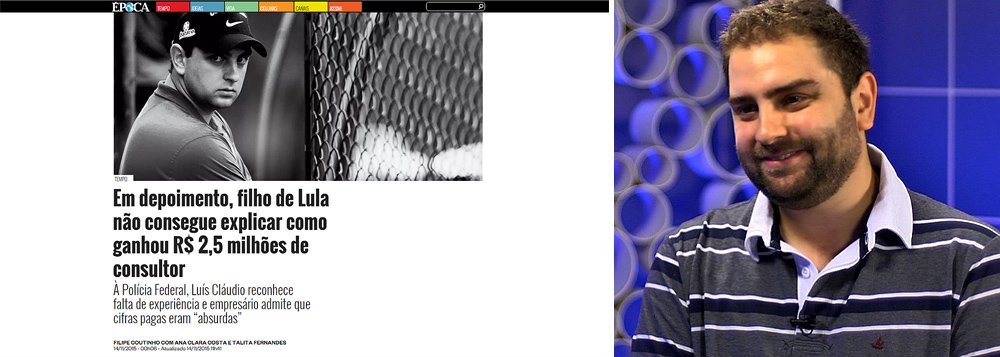 Em nota, o advogado Cristiano Zanin Martins, que responde pela defesa de Luís Cláudio Lula da Silva, filho do ex-presidente Lula, acusou a revista Época de praticar ilegalidade ao publicar supostas informações sobre o depoimento do seu cliente à Polícia Federal; "Reiteramos nosso repúdio a qualquer tentativa de manipulação de documentos vazados de uma investigação policial na qual Luís Cláudio já prestou todos os esclarecimentos e afastou qualquer ligação com os possíveis ilícitos investigados", disse