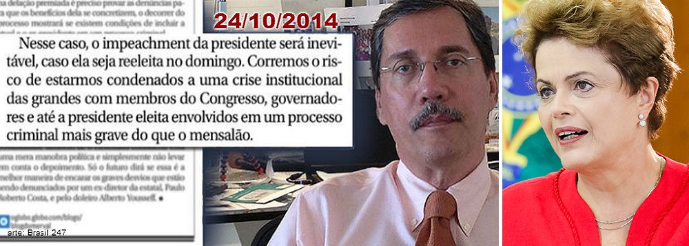 "Se alguém jogou todas as fichas no impeachment na mídia, tirando os siderados da Veja – aquela turma que acha comunismo até em videogame – foi o senhor Merval Pereira", lembra Fernando Brito, editor do Tijolaço; "O projeto golpista – parte I – ruiu. E está difícil assumir que a fase dois é bloquear a candidatura Lula em 2018"