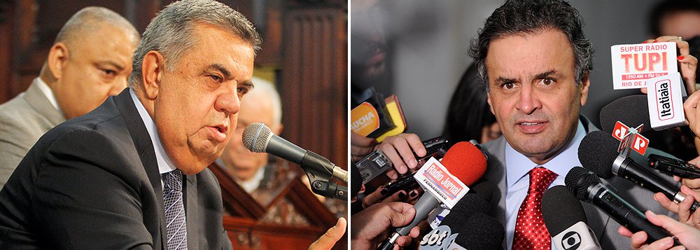 Presidente do PMDB do Rio, Jorge Picciani critica movimento comandado por Aécio Neves (PSDB) para derrubar a presidente Dilma Rousseff; “é um ressentimento, é uma tolice, é um equívoco político. Um cara da estatura dele não poderia. O ressentimento da derrota não o faz pensar no país. Só pensa em novas eleições. Isso não é uma republiqueta que a cada quatro presidentes que elege tira dois” 