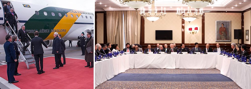 Nesta segunda-feira, em Moscou, vic-presidente Michel Temer se reúne com o presidente da Duma (Câmara Baixa do Parlamento russo), Serguei Naryshkin. Depois; a comitiva visita o Pavilhão do Brasil na World Food Moscow 2015, feira de alimentos, bebidas e agronegócios; a Rússia e a Polônia fazem parte de um grupo de 32 países considerados prioritários pelo Plano Nacional de Exportações